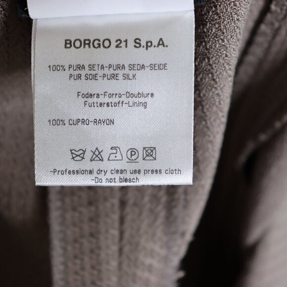 Giorgio‎ Armani Silk Pants Womens Size 46 Tan Textured Slacks Loose Fit Palazzo - Picture 9 of 9